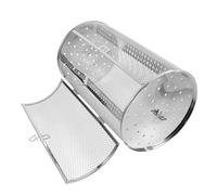 VICASKY Panier Rotatif INOX pour Four à Rôtir Grill de Cuisson avec Porte Mobile pour Châtaignes Noix et Viande