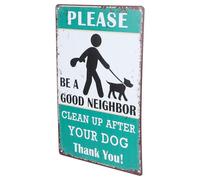 VICASKY Panneau D'avertissement Rétro pour Déjections Canines Jardin Pelouse en Métal Robuste Design Vintage Américain Décoration Extérieure Humoristique