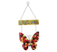 VICASKY Panneau de Bienvenue Fer Forgé Décoration Murale Jardin et Entrée Ornement Suspendu Sûr avec Bords Arrondis pour Maison et Fête