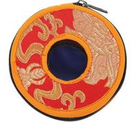 VICASKY Paquet à Rangement pour Cloche Tibétaine Tingsha, Pochette Népalaise en Tissu Artisanal, Taille Moyenne 10 Cm de Diamètre, Protection Solide pour Cymbales à Doigts, Étui Pratique