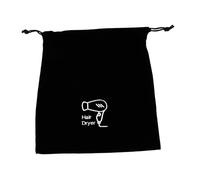 VICASKY Paquet De Voyage Pour Sèche-cheveux En Tissu Velours Noir 23x26 Cm Cordon De Serrage, Rangement Polyvalent Pour Outils De Coiffure Et Bijoux, Usage Hôtel Et Voyage