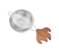 VICASKY Passoire à Thé Inox avec Manche de Noyer Tamis Fin pour Cocktails Épices et Infusions Résistance Haute Température Usage Domestique et Bureau