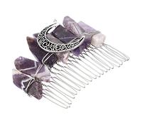 VICASKY Peigne à Cheveux Cristal Naturel avec Décorations Lune et Accessoire de Mode Élégant pour Mariage et Fête et Filles