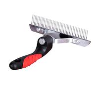 VICASKY Peigne à Cheveux pour Chiens de Outils de Toilettage Inoxydable pour Animaux de Compagnie Brosse Beauté avec Poignée Antidérapante pour Démêler Poils Égarés et Décidus