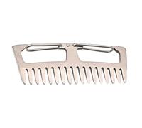 VICASKY Peigne Anti-statique en Alliage de Titane Porte-clés, Petit Peigne Portable Multifonction pour Voyage Extérieur, Léger et Solide Argenté