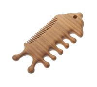VICASKY Peigne de massage double en bois de santal vert pour le massage du cuir chevelu et dents larges et fines - Peigne de massage pour cheveux longs et épais - Léger et portable