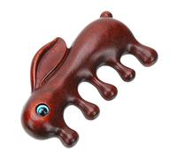 VICASKY Peigne de massage en bois de santal en forme de lapin ergonomique pour le cuir chevelu et le cou Fait à la main Durable et pour une utilisation quotidienne