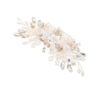 VICASKY Peigne Fleurs Perles Coiffure Mariage Accessoire Cheveux Mariée Style Ancien Fixation Sécurisée pour Chignon et Demoiselle d'Honneur Cérémonie
