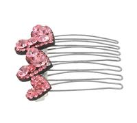 VICASKY Peigne Torsadé Côté Style Français Vintage Pinces Cœur Cheveux Femmes Filles Accessoires Mariée Fins Rose