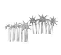 VICASKY Peignes à Cheveux Strass 2 Pièces Argentés, Taille Moyenne, Accessoires Coiffure Femme, Épingles Latérales Mariage et Soirée, Accessoire Décoratif Élégant