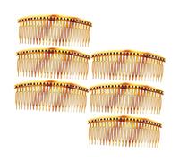 VICASKY Peignes Latéraux Pour Femmes 6 Pièces Grand Taille En Plastique Noir Café Double Rangée 24 Dents Peigne Décoratif Coiffage Mariage Fête