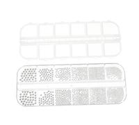 VICASKY Perles En Acier Pour Nail Art 12 Pièces Mix Taille Longue Forme Charme De Manucure Fille Décoration Ongles Diy