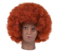 VICASKY Perruque Afro Courte Bouclée Cuivré pour Femmes Noires Synthétique Légère Respirante Style Naturel pour Cosplay Fêtes et Usage Quotidien