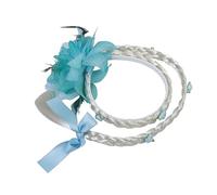 VICASKY Perruque Bandeau Enfant Petite Tresse Fille Bandeaux Tressés Noués Enfants Dessin Animé Faux Cheveux Bébé Enfants Coiffe Bandeau Enfant Costume Fête Chapeaux Fibre Chimique Bleue