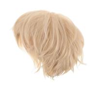 VICASKY Perruque blonde pour femme - Perruque de cheveux synthétiques avec fermeture en cheveux humains - Pour femme blanche - Fil haute température - Doré
