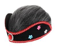 VICASKY Perruque Courte Grise Mère Pour Garçon Fille Costume De Cosplay Halloween Avec Chignon Déguisement Réaliste Pour Filles Et Garçons