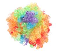 VICASKY Perruque De Clown Mignonne Et Amusante Coiffure Créative Perruques Afro Bouclées Arc-En-Ciel Colorée Fête Halloween Thème Fou