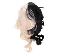 VICASKY Perruque Femme Ondulée Mix Noire Blanche Accessoire Cosplay Jeu Rôle Cheveux Quotidien