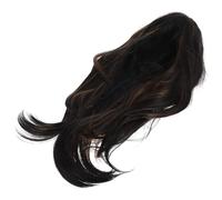 VICASKY Perruque Longue Synthétique Bicolore Noire et Brune avec Frange Dégradée pour Femme Cheveux Lisses Fibres Naturelles pour Usage Quotidien et Cosplay