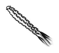 VICASKY Perruque tressée - Accessoires de cheveux pour enfants - Pour filles et petites filles - Queue de cheval tressée - Fil haute température - Gris clair