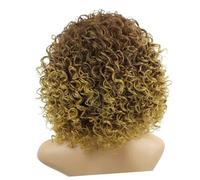 VICASKY Perruques Synthétiques Bouclées Brunes Cheveux Courts Bouclés Postiche Cosplay Femme Usage Quotidien Confortable Et Extensible