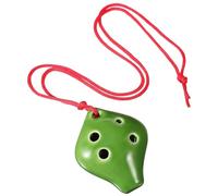 VICASKY Petit Ocarina à Bec Court en Céramique, 6 Trous, Cordon et Partition, Instrument Portable pour Apprentissage Musical des Débutants