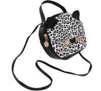VICASKY Petit Paquet Rond en Pu Léopard Oreilles de Chat, Paquet | Bandoulière pour Filles et Dames, Grosse Capacité, Usage Banquet et Voyage, Rangement des Essentiels