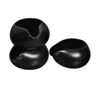 VICASKY Pichet à Lait en Céramique Style Nordique 3 Pièces Bec Verseur Rond Poignée Ergonomique Noire Antidérapant pour Café Sirop et Sauces Cuisine