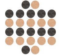 VICASKY Pièces D'échecs en Bois Rondes Fileté 24pcs, Accessoires Polyvalents pour Jeu D'échecs et Dames, Faciles à Déplacer, pour Soirées Jeux de Société