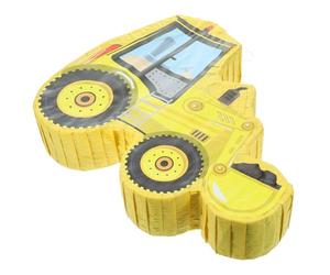 VICASKY Piñata Excavatrice Jaune 1 Pièce en Papier Fait Main, Décoration Fête Anniversaire Garçon, Remplie de Bonbons, Accessoire Amusant pour Fête Chantier et Jeux D’garçon et Filles