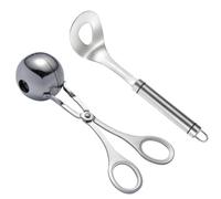 VICASKY Pince à Boulettes de Viande Accessoire de Cuisine Pratique en Acier Inoxydable Argenté, Facile à Nettoyer et Compatible Lave-vaisselle, Accessoire la Cuisine Réutilisable
