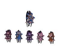 VICASKY Pince à Cheveux Fleur en Plastique 6pcs Strass Éclatants, Design Pratique et Esthétique pour Femmes, pour Mariage ou Banquet Couleur Aléatoire