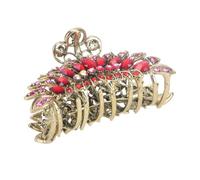 VICASKY Pince à Cheveux Rétro à Strass Rouge Pince Griffe Mode pour Queue de Cheval Accessoire et Facile à Utiliser Cadeau pour Femmes et Filles