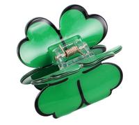 VICASKY Pince à Cheveux Trèfle en Pvc Vert Saint-patrick, Accessoire de Coiffure, Maintien Fort et Confortable, Barrette Décorative pour Fêtes et Événements Festifs, Accessoire Unique