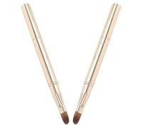 VICASKY Pinceau à Lèvres Rétractable en Métal à Double Extrémité avec Capuchon 2 Pièces Pinceau à Rouge à Lèvres de Voyage, Doré, Hygiénique, Contour Précis, Ultraportable pour