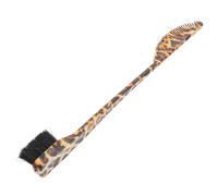 VICASKY Pinceau Cosmétique Sourcils Double Embout Compact Léopard Brosse et Peigne Portable pour Maquillage Voyage et Coiffure