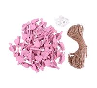 VICASKY Pinces Photo Décoratives en Rose 50 Pièces Corde en Jute 10m Et Punaises 4 Pièces Clips Artisanaux pour Décoration Murale DIY Accessoires pour Mémoriser Vos Souvenirs