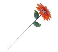 VICASKY Piquet de Jardin avec Fleurs Orange Accessoire de Décoration Printanière Durable Décoration Dart de Jardin pour Pelouse et Extérieur