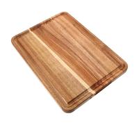 VICASKY Planche à Découper en Bois Naturel Antidérapante 35X25X2 CM avec Rainure Profonde pour Jus Planche à Découper Billot Épaisse pour Viande Fromage et Légumes Ustensile la Cuisine
