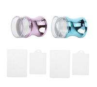 VICASKY Planche à Gratter les Ongles et Outils D'estampage 6 Pièces Grosse Taille Silicone Métal Couleurs Aléatoires pour Nail Art Femmes Usage Salon Manucure