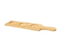 VICASKY Planche en Bambou à 3 Emplacements pour Verres | Plateau Léger, Fentes Séparées de 5cm, Base Ronde Beige, Usage Maison et Bars Restaurants