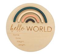 VICASKY Plaque Dannonce De Naissance En Bois Accessoire Photo Pour Fête Prénatale Carte Arc-en-ciel Décoration Pour Signes De Naissance