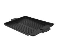 VICASKY Plaque de Barbecue Rectangulaire Antiadhésive Revêtement Alimentaire pour Barbecue Extérieur et Camping avec Bac Égouttoir Huile Compatible Réchaud Portable
