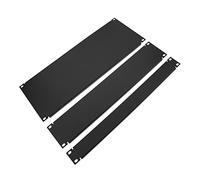 VICASKY Plaque de Protection Métallique 3 Pièces pour Armoire 1u 2u Taille Standard, Couverture de Protection Noire Facile à Utiliser, Accessoire Indispensable pour Salle des Machines