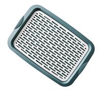 VICASKY Plateau de Drainage Japonerie Grand Format Vert Filtre, Double Couche en Plastique Solide, Plaque D'égouttage Multifonction pour Fruits et Légumes, Étagère de Réutilisable