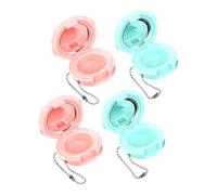 VICASKY Plateau de Rouge à Vide 4Pcs Mini-Étui Rechargeable Transparent pour Voyage Boîtier de Maquillage Solide avec Miroir