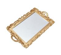 VICASKY Plateau Décoratif Miroir Doré pour Parfum et Maquillage, Organiseur de Toilette Élégant pour Commode, Plateau à Parfum Polyvalent pour Maison et Bureau, Accessoire Décoratif