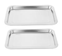 VICASKY Plateau Métallique Pour Tatouage En Acier Inoxydable, Lot De 2 Plateaux Moyens Design Épuré, Pour Usage Personnel Et Station De Travail De Tatouage