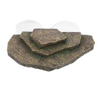 VICASKY Plateforme Basking pour Tortues Aquatiques avec Rampe d'escalade et Ventouses en Pierre Verte, Structure de Repos et Trempage pour Terrariums, pour Aquarium et Habitat Reptile