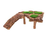 VICASKY Plateforme de Repos pour Tortues en Résine Rampe Intégrée Décoration D’Aquarium et Terrarium Abri Naturel Effet Bois Taille L Accessoire pour Reptiles Aquatiques et Amphibies